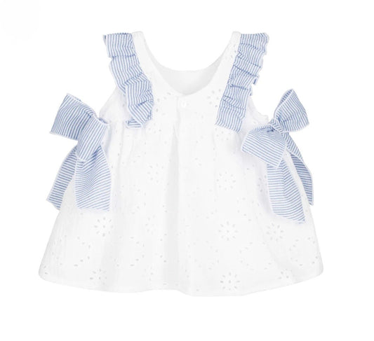 Vestido em algodão bordado inglês