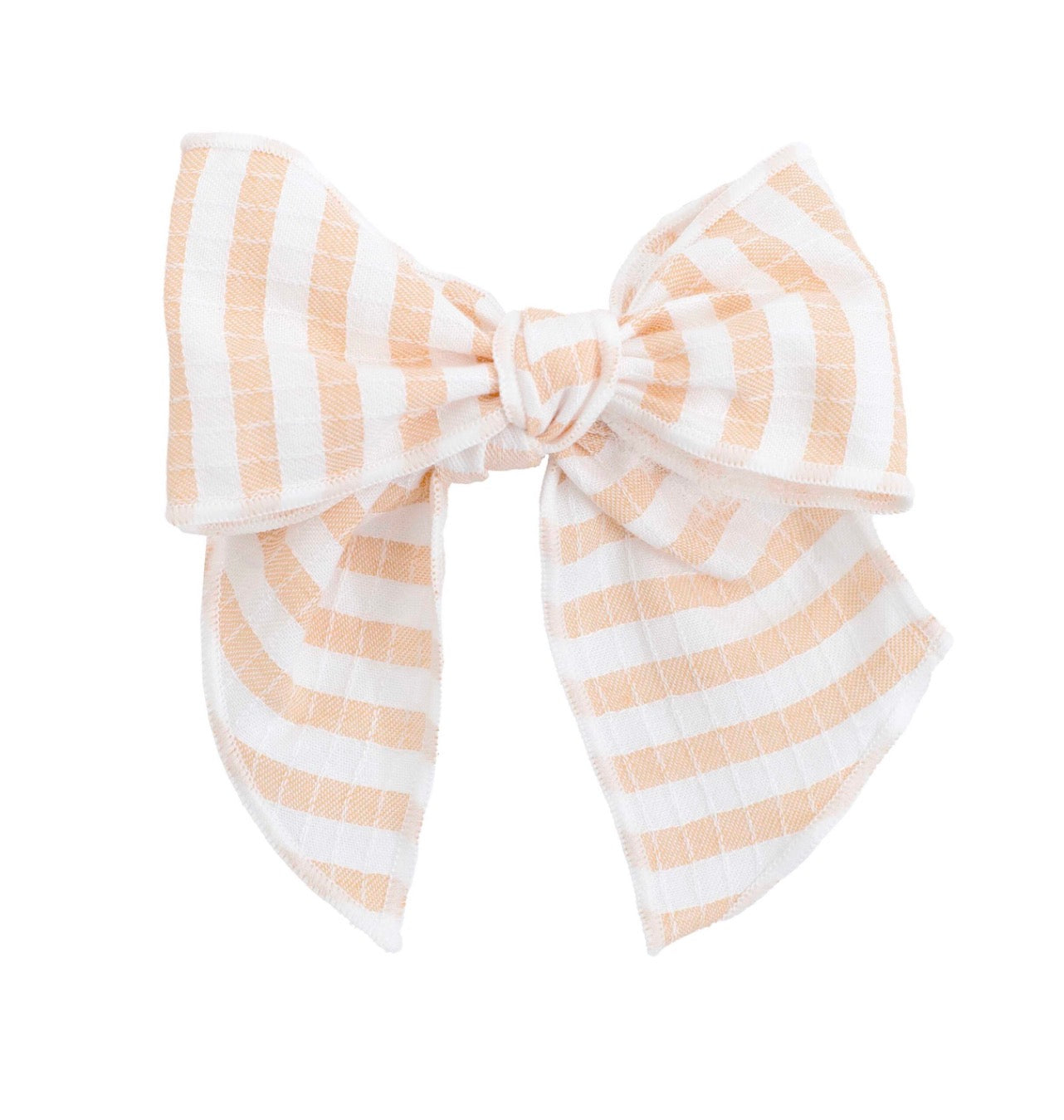 Gancho para cabelo c/ laço as riscas laranja e branco