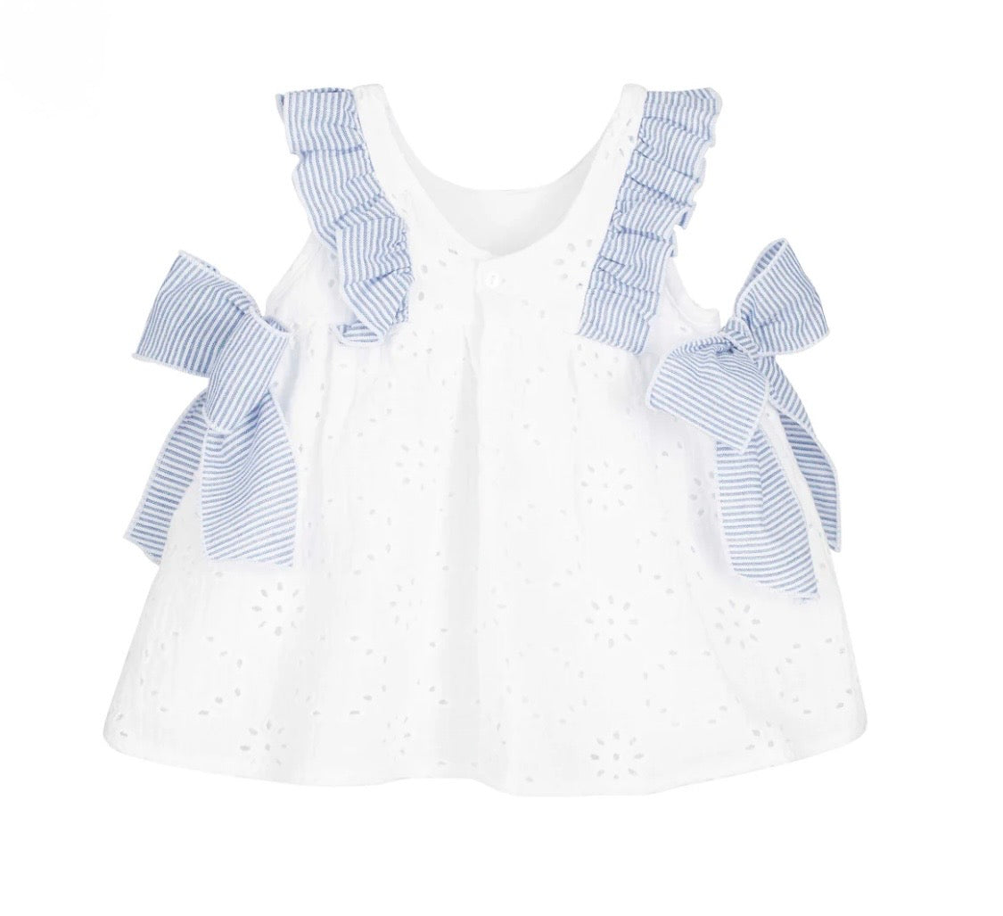 Vestido em algodão bordado inglês