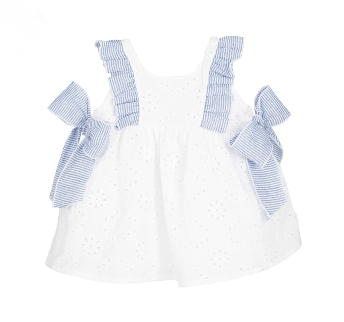 Vestido em algodão bordado inglês